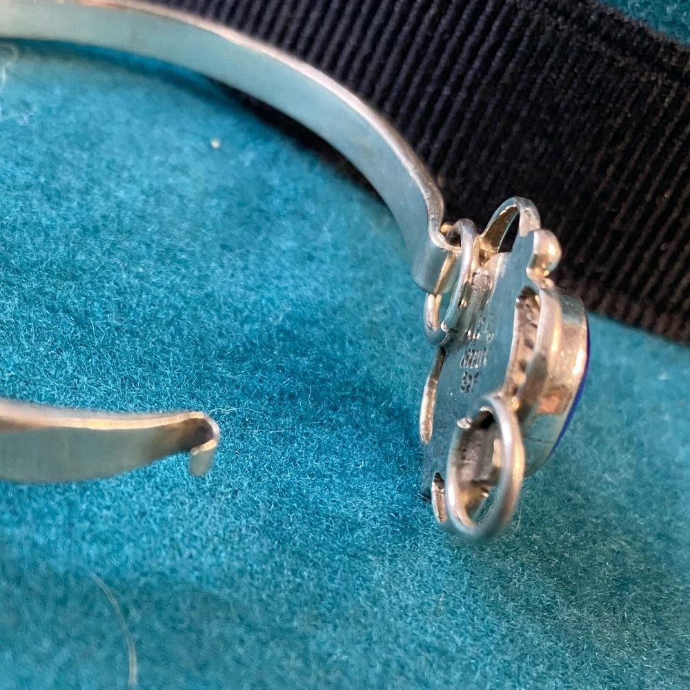 Natural Lapis Lazuli Silver Bracelet View 3